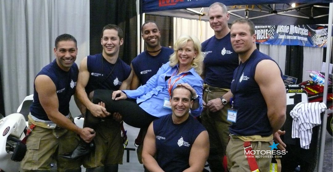 Toronto Firefighter Calendar Men Join MOTORESS for Women & Motorcycling Fun