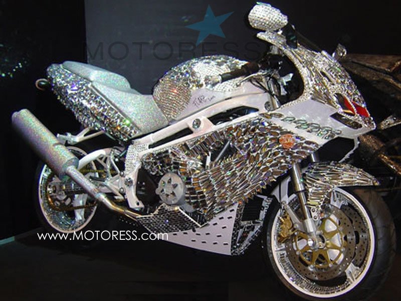 Swarovski Crystal Covered Motorcycle on MOTORESS