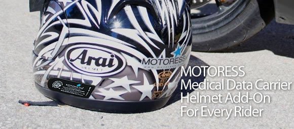 Motorcycle Helmet Medical Data Carrier - MOTORESS