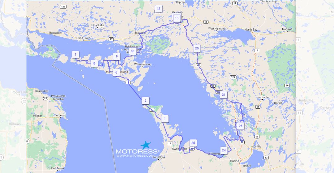 Motorcycle Tour Georgian Bay Coastal Route - Vicki Gray MOTORESS