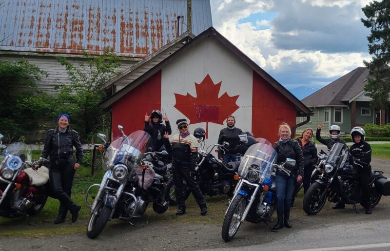 Happy Female Canadian Riders