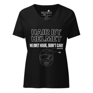 HAIR BY HELMET - Women’s V-Neck T-shirt | MOTORESS